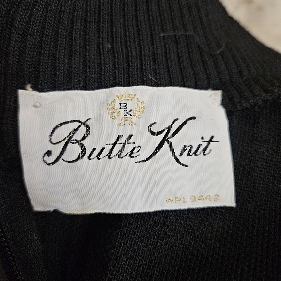 Vintage 1970s 1960s Black Pullover Striped Top S Academia Butte Knit Beatnick - Picture 6 of 7